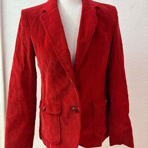 Vintage Expressly Ours Red Corduroy Blazer Jacket Size 7